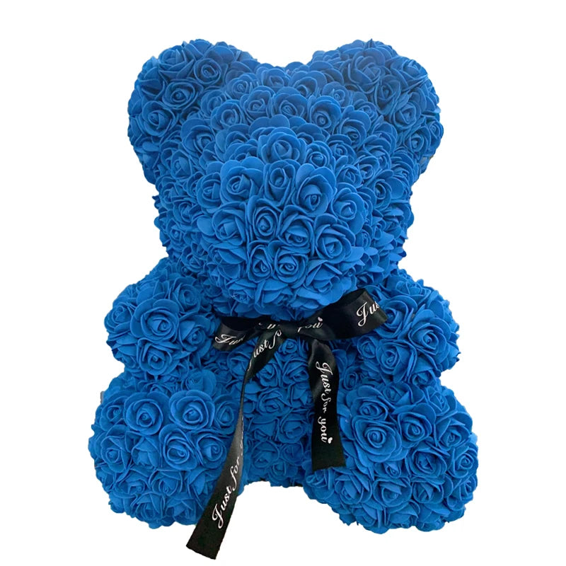 2024 Rose Bear Teddy - 40cm Heart-Shaped Artificial Rose Bear for Women | Perfect Valentine’s Day Gift