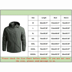 Men's Waterproof Windbreaker Tactical Jacket, Detachable Hood, Outdoor Sports Coat