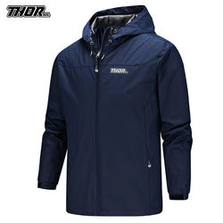 Men's Waterproof Cycling Jacket, Hooded Raincoat for Motocross & Bike Racing