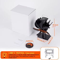 7-Blade Heat Powered Stove Fan – Quiet Eco-Fan for Efficient Fireplace & Wood Burner Heat Distribution