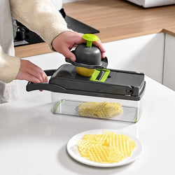 12-in-1 Multifunctional Vegetable Slicer & Cutter with Basket, Grater & Chopper