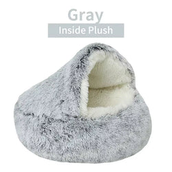 Cozy 2-in-1 Winter Plush Pet Bed – Warm Cat & Small Dog Cushion Nest