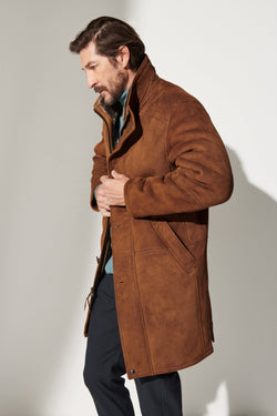 Hendrix Men’s Slim Fit Suede Lapel Coat