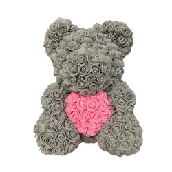 2024 Rose Bear Teddy - 40cm Heart-Shaped Artificial Rose Bear for Women | Perfect Valentine’s Day Gift"