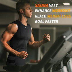 Men's Neoprene Sauna Waist Trainer Vest, Belly Trimmer & Compression Body Shaper