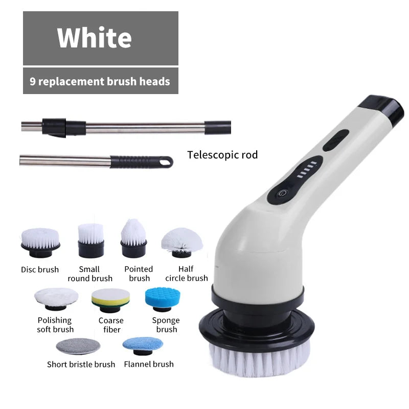 9-In-1 Electric Cleaning Brush Electric Spin Cleaning Scrubber 