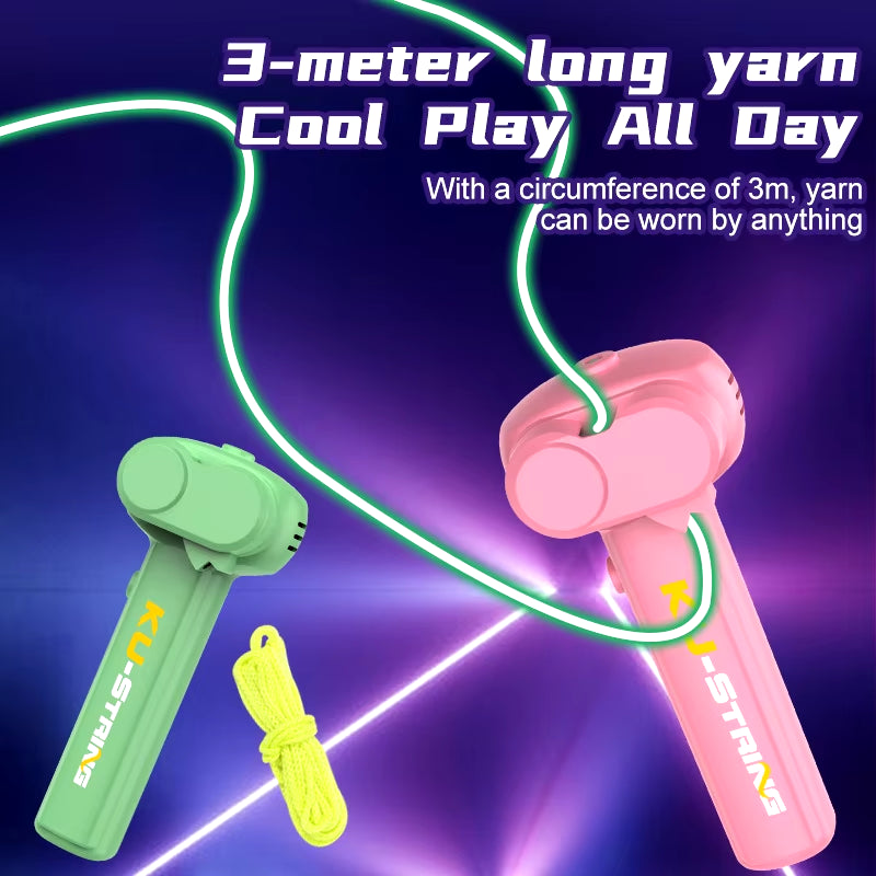 Glow-in-the-Dark String Rope Launcher – Luminous Stress Relief Toy for Kids & Parties