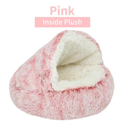 Cozy 2-in-1 Winter Plush Pet Bed – Warm Cat & Small Dog Cushion Nest