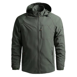 Men's Waterproof Windbreaker Tactical Jacket, Detachable Hood, Outdoor Sports Coat