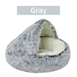 Cozy 2-in-1 Winter Plush Pet Bed – Warm Cat & Small Dog Cushion Nest