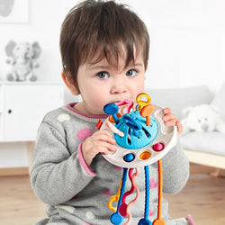 Montessori Pull String Sensory Toys – Silicone Teething & Activity Toys for Babies (6-12 Months)