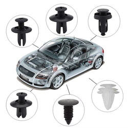 Car Plastic Retainer Clips – Mixed Size Fender, Bumper & Trim Panel Fasteners with Tool