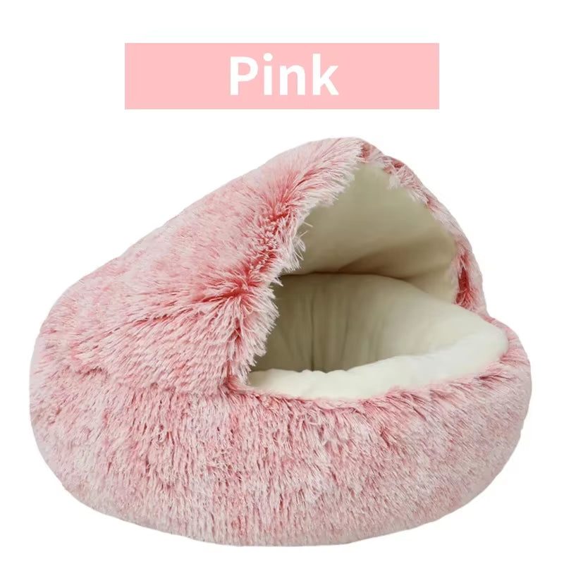 Cozy 2-in-1 Winter Plush Pet Bed – Warm Cat & Small Dog Cushion Nest