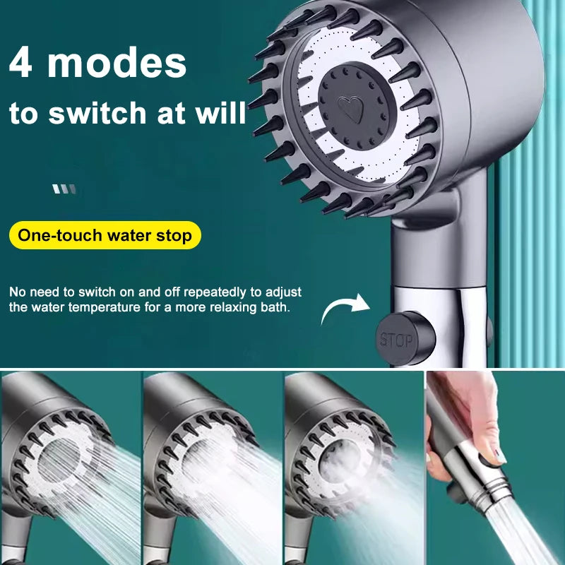 New Pressurized Shower 4 Modes Adjustable 