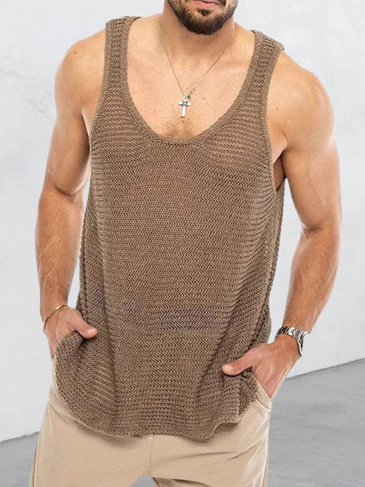 ALDRIX" Vintage Knit Tank Top Mens