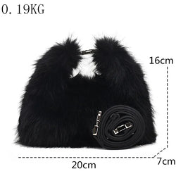 Winter Fashion Plush Women'S Hand Bag Cute Soft Faux Fur