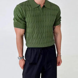 ALDRIX" Lucio Cable Knit Polo