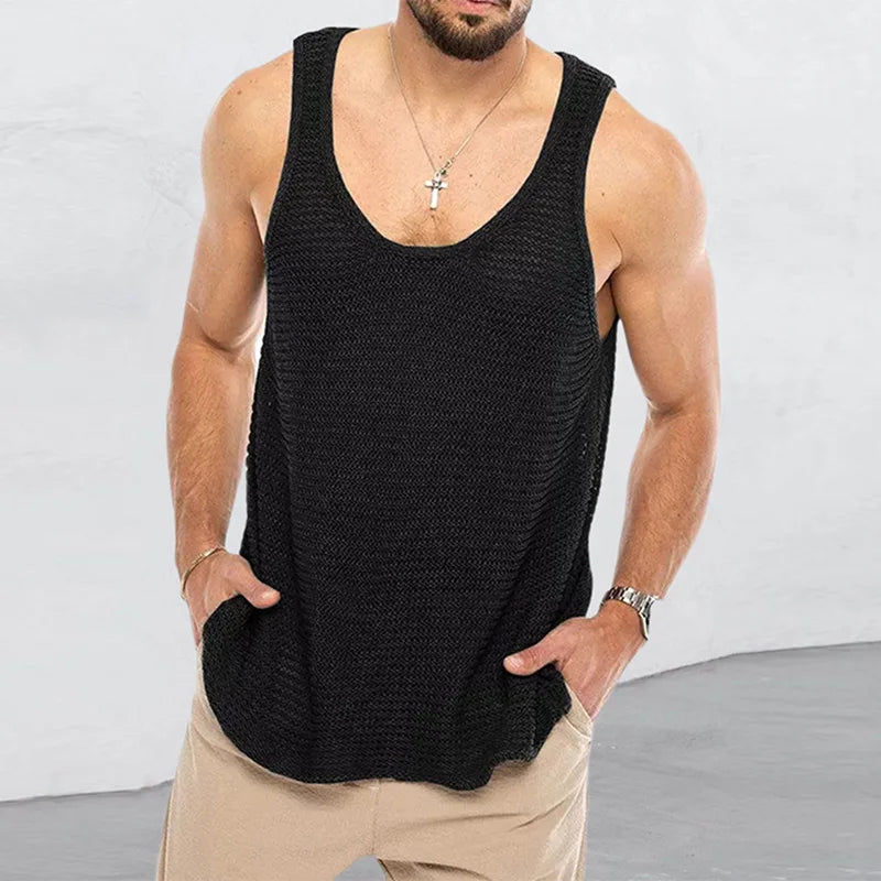 ALDRIX" Vintage Knit Tank Top Mens