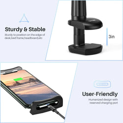 80cm Tablet Holder Stand Bed Adjustable Flexible Arm Tablets Mount Clamp on Table For iPad Air Mini Or Other 4.7-10.5" Devices