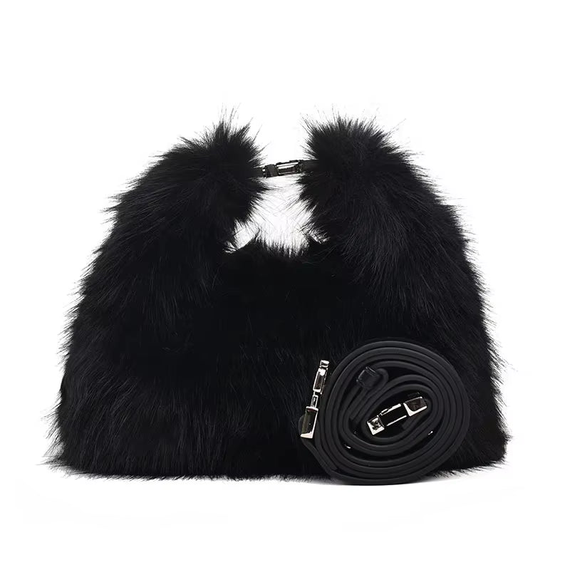 Winter Fashion Plush Women'S Hand Bag Cute Soft Faux Fur