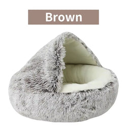 Cozy 2-in-1 Winter Plush Pet Bed – Warm Cat & Small Dog Cushion Nest