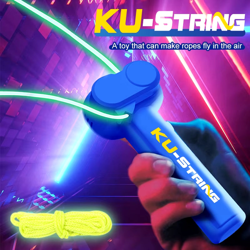 Glow-in-the-Dark String Rope Launcher – Luminous Stress Relief Toy for Kids & Parties