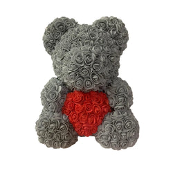 2024 Rose Bear Teddy - 40cm Heart-Shaped Artificial Rose Bear for Women | Perfect Valentine’s Day Gift"