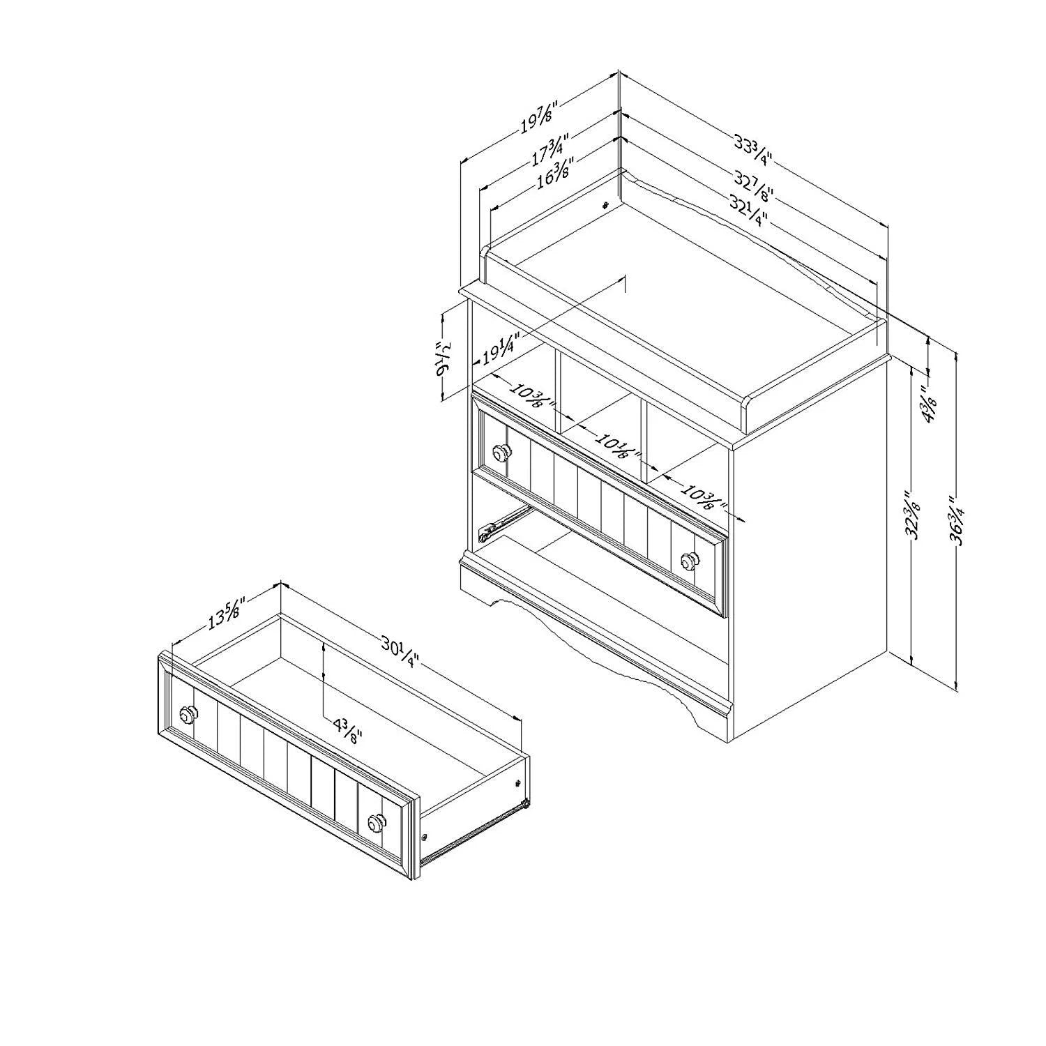 Maykoosh Mediterranean Mastery Changing Table with Storage Drawers