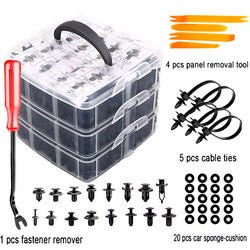 Car Plastic Retainer Clips – Mixed Size Fender, Bumper & Trim Panel Fasteners with Tool