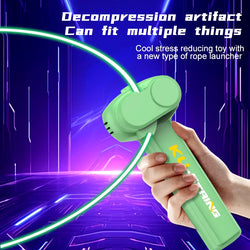 Glow-in-the-Dark String Rope Launcher – Luminous Stress Relief Toy for Kids & Parties