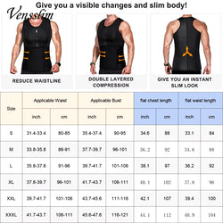 Men's Neoprene Sauna Waist Trainer Vest, Belly Trimmer & Compression Body Shaper