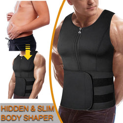 Men's Neoprene Sauna Waist Trainer Vest, Belly Trimmer & Compression Body Shaper