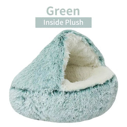 Cozy 2-in-1 Winter Plush Pet Bed – Warm Cat & Small Dog Cushion Nest