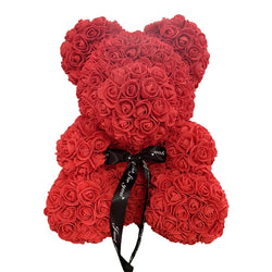 2024 Rose Bear Teddy - 40cm Heart-Shaped Artificial Rose Bear for Women | Perfect Valentine’s Day Gift"